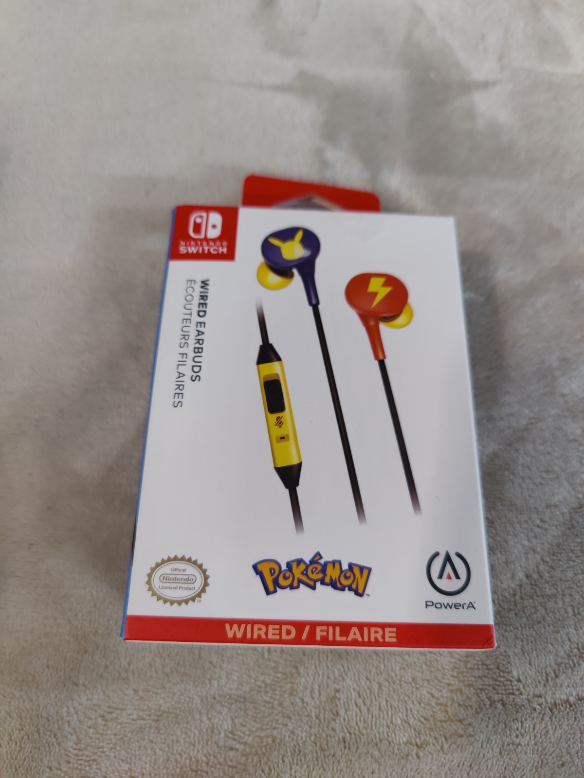 PowerA Wired Earbuds Nintendo Switch Pokemon Pikachu Blossom 3.5 mm Headphones