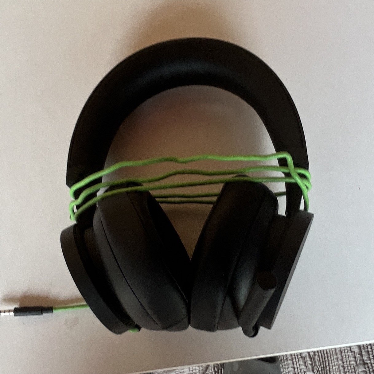 Black Over-Ear Wired Headphones w/ Green Cable, 3.5mm Jack, Headband