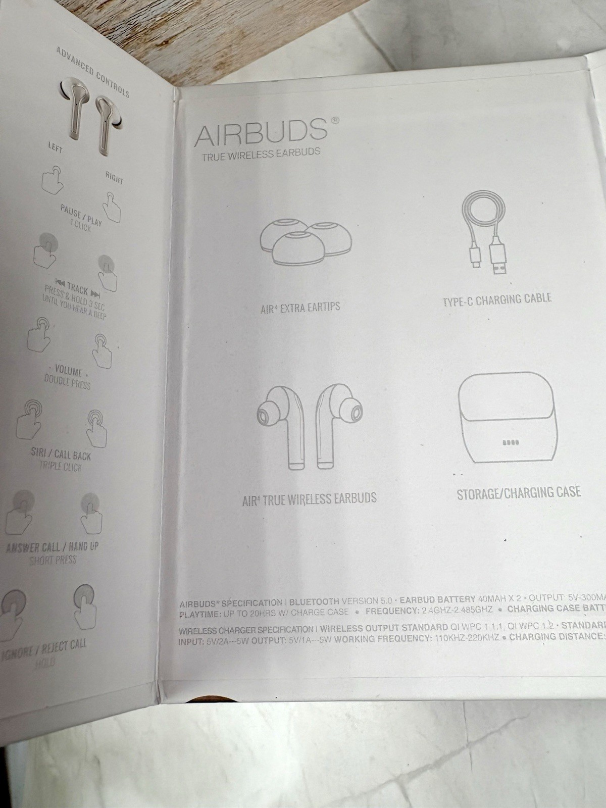 AIRBUDS air4 True Wireless Bluetooth In-Ear Earbuds White w/ Case USB-C