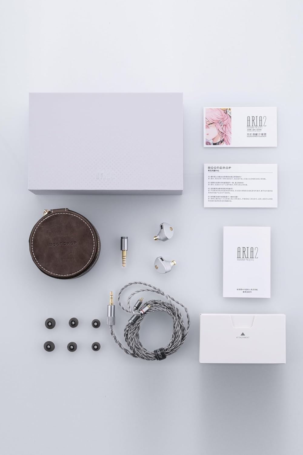 Elegant Silver ARIA 2 In-Ear Headphones | Retractable Cable & Detachable Design