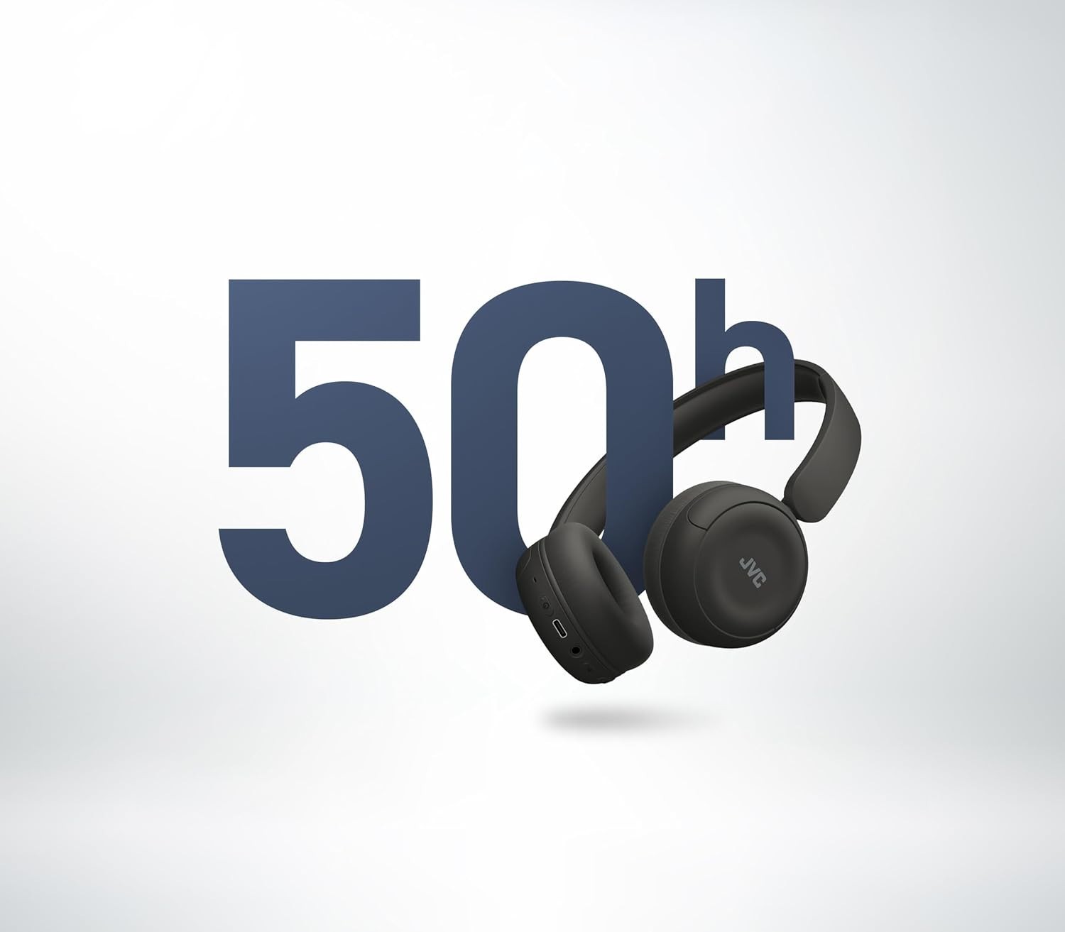 JVC Wireless Bluetooth Headphones, 50H Battery, Foldable, Mic, Matte Black