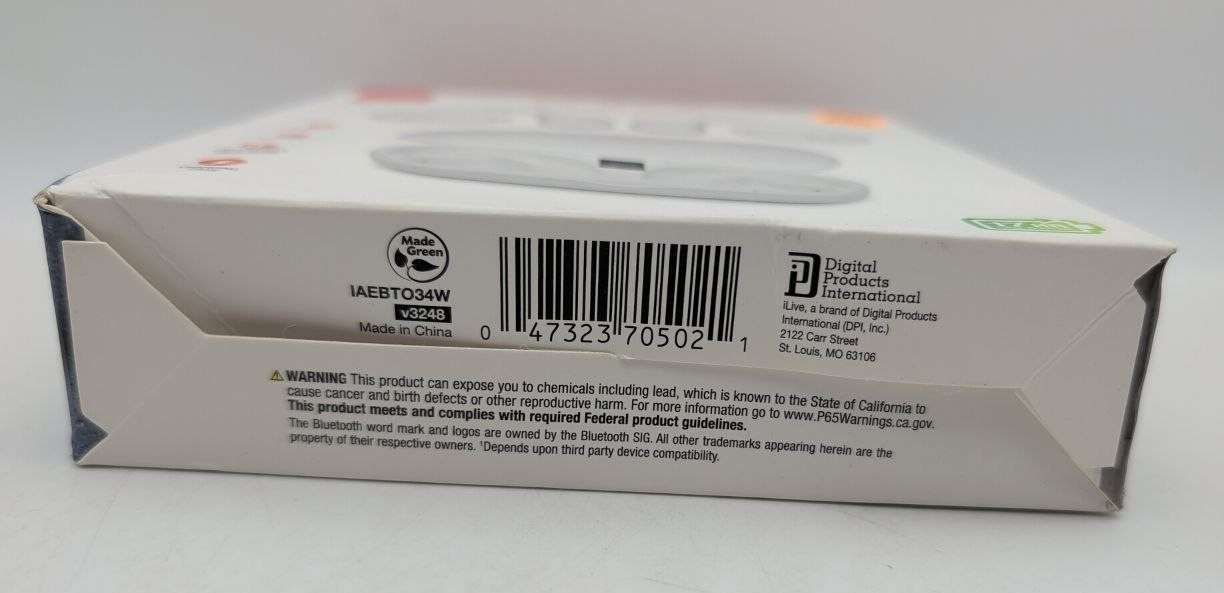 iLive 16mm Driver Clear Truly Wireless Open Ear Earbuds White Superior Quality