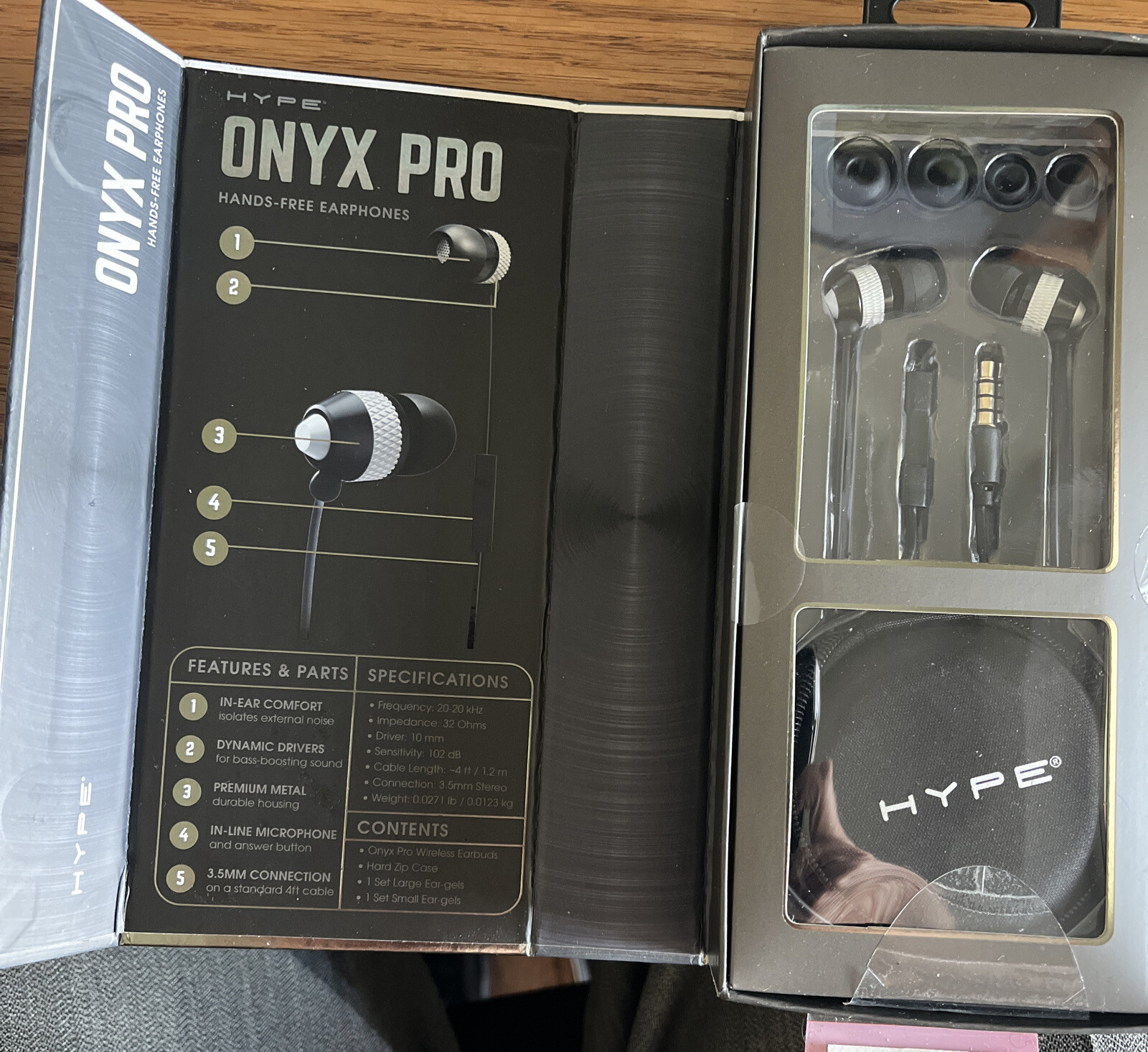 Hype Onyx Pro Hands-Free Earphones 10MM Speaker Driver Noise-isolating