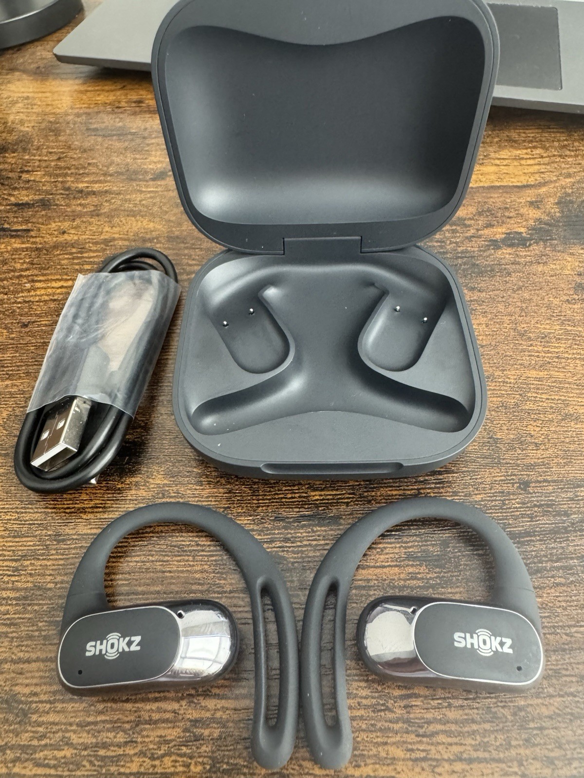 Shokz OpenFit Air T511 Wireless Bluetooth Ear-hook Headphones, Black