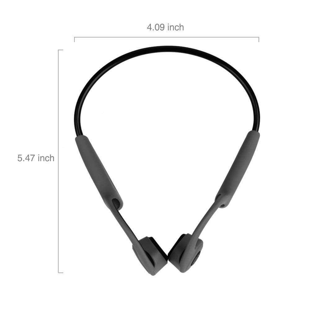 Bone Conduction Headphones Bluetooth 5.0 Open Ear Wireless Standard, Black