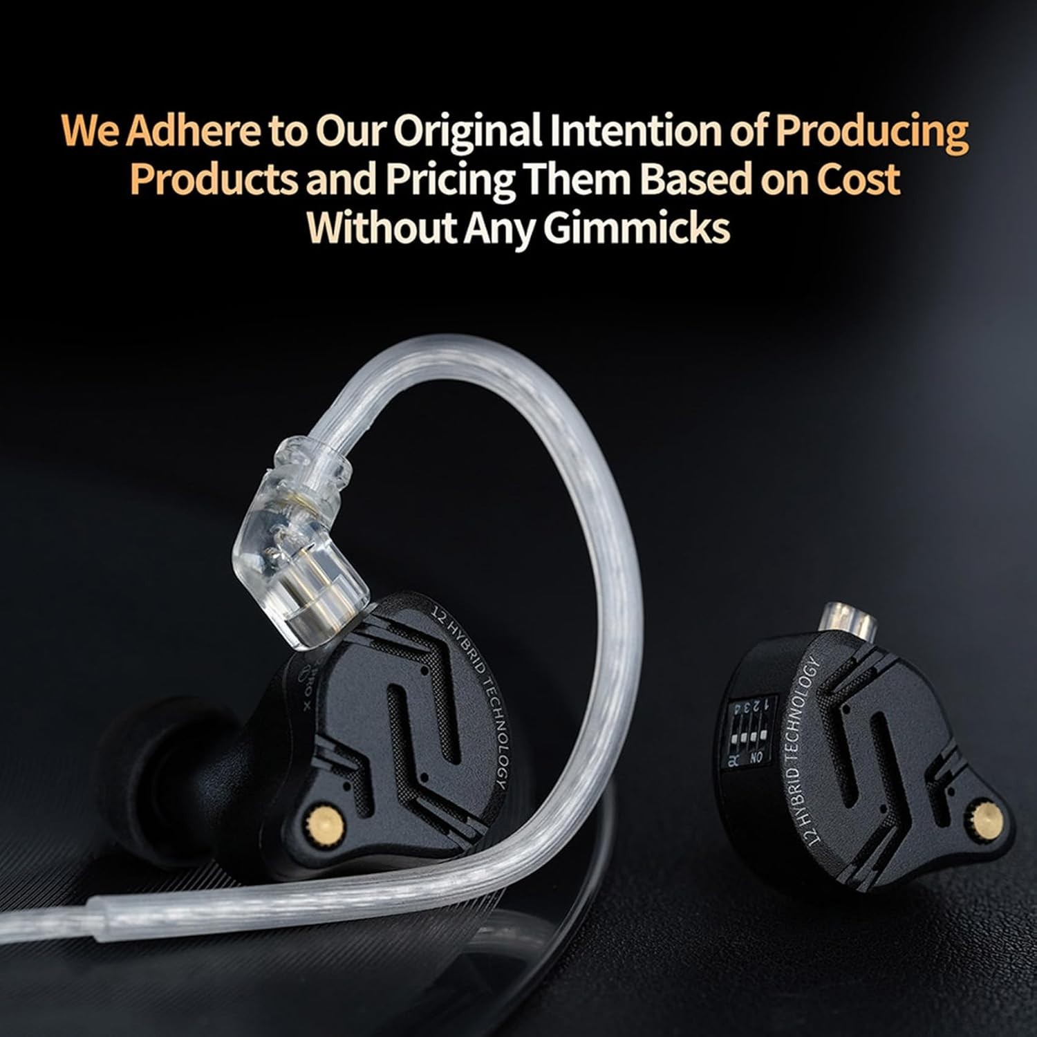 KZ ZS12 PRO X Dark Black Hybrid Earbuds – Perfect for Audiophiles & Gamers