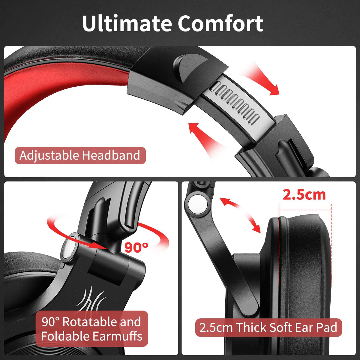 Oneodio A71 Studio Headphones DJ Monitor Gaming 40mm Drivers Dual Cable 32Ω