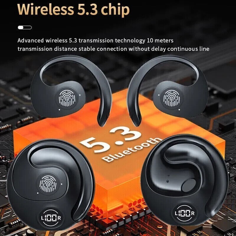 Ear Hook Mini Bluetooth 5.3 Headset TWS Earphones Earbuds Stereo Bass Headphones