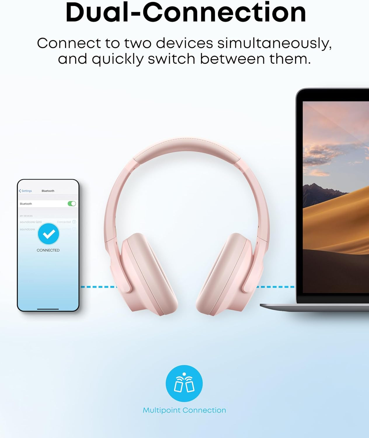 Soundcore by Anker Q20i Hybrid Active Noise Cancelling Headphones, Wireless Over
