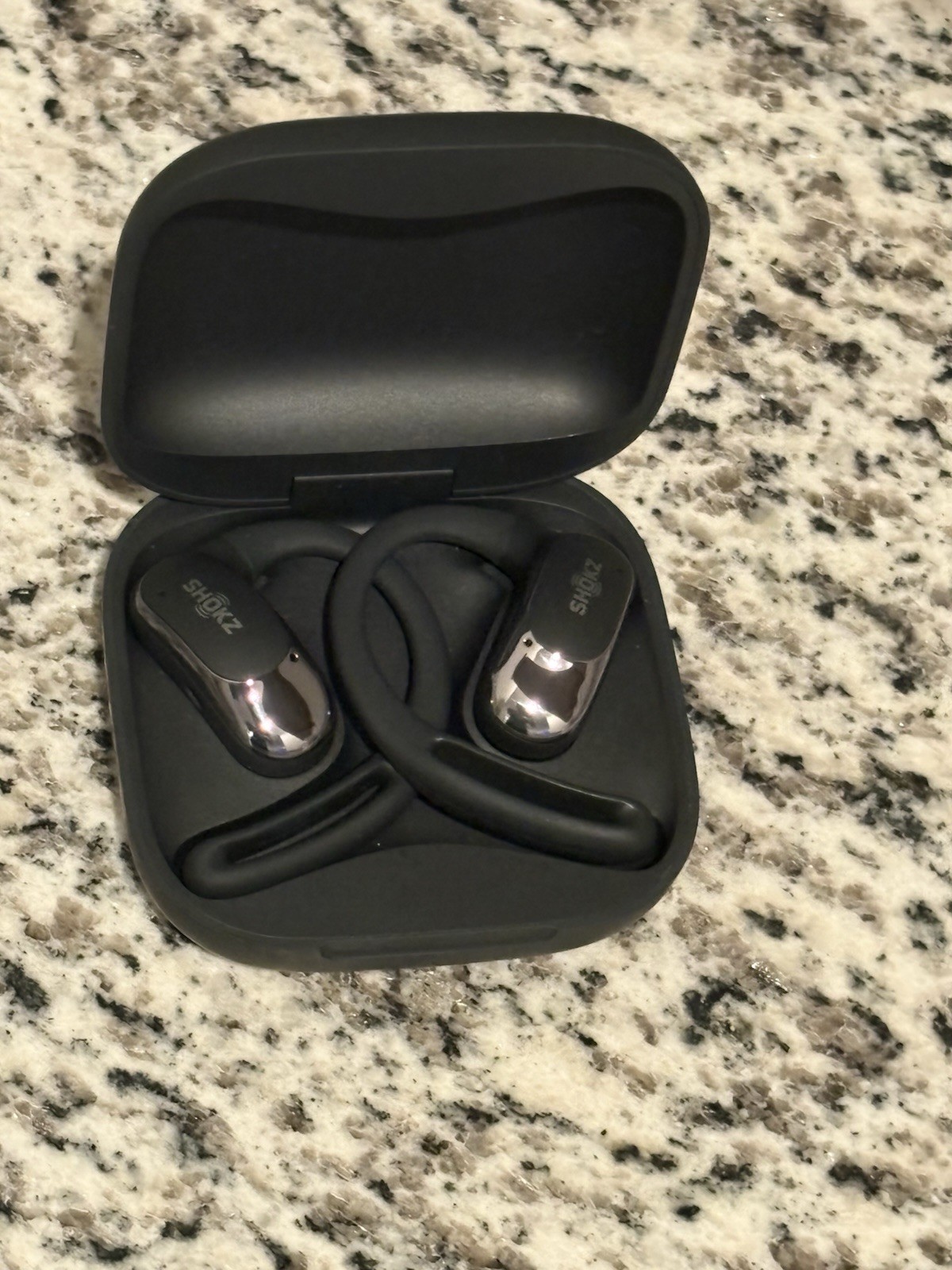 Shokz OpenFit Air Open-Ear True Wireless Earbuds Black. Case Doesn’t Charge