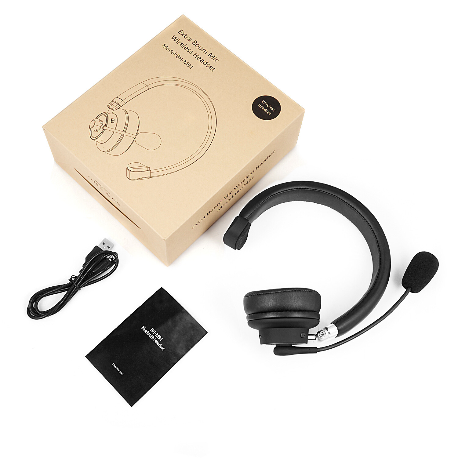 Trucker Wireless Headset with Mic BT 5.0 for Cellphone Call Center PC Skype Home