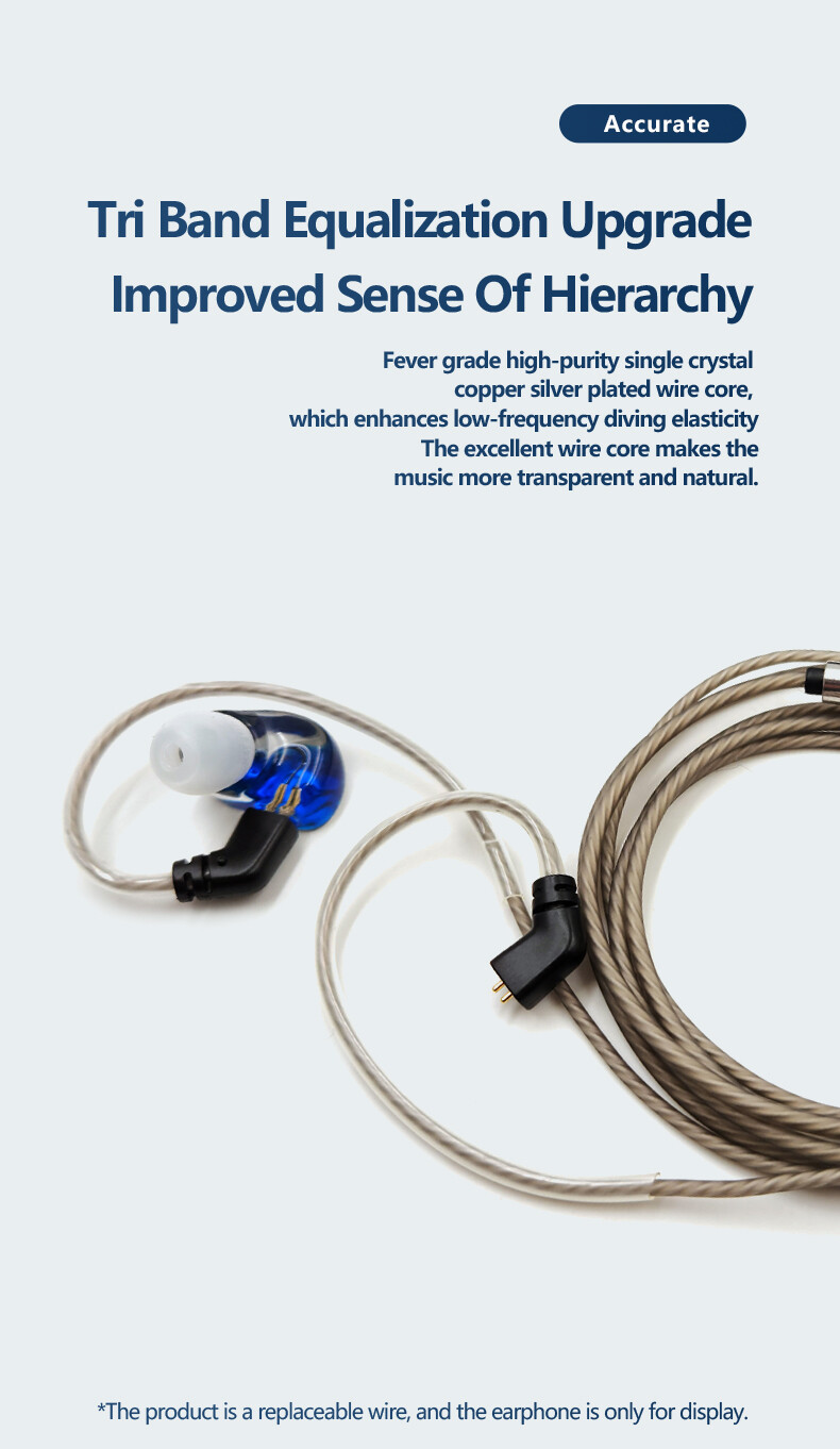 6N Occ Cable For QDC SIMGOT Weston TINHIFI AK TRN CCA KBEAR KZ In Ear Earphones