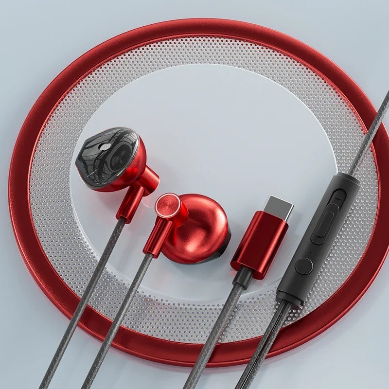 Type-C In-Ear Wired Karaoke Headphones 3.5mm Stereo Music Earbud Handfree Headse