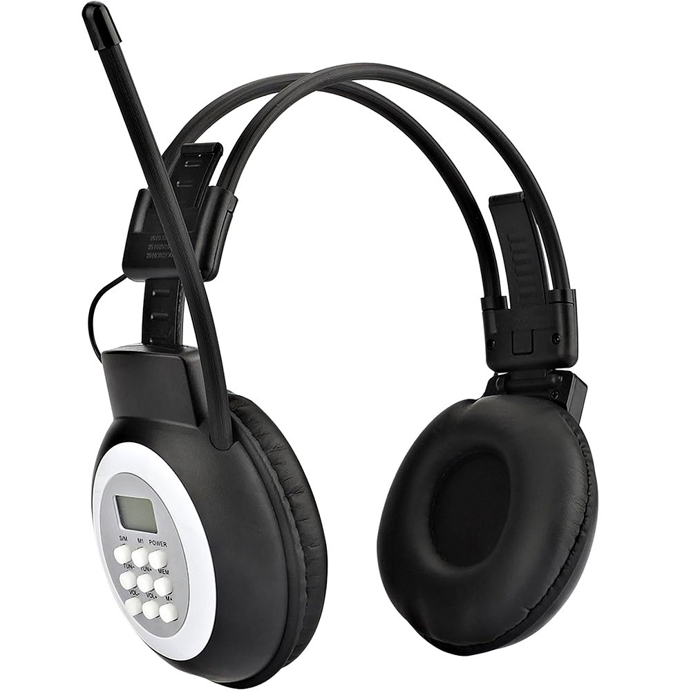 FM RADIO HEADPHONES DIGITAL DISPLAY FOLDABLE ADJUSTABLE EARMUFFS STEREO HEADSET