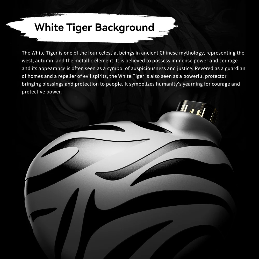 TRN White Tiger Hybrid In-Ear Earphones Dual Dynamic + Planar Driver 3.5/4.4mm