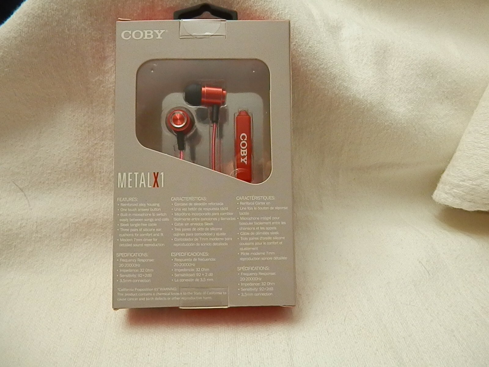 COBY Metal X1 CVE-201-Coby Tangle Free Stereo Earbuds With Mic Assorted Colors