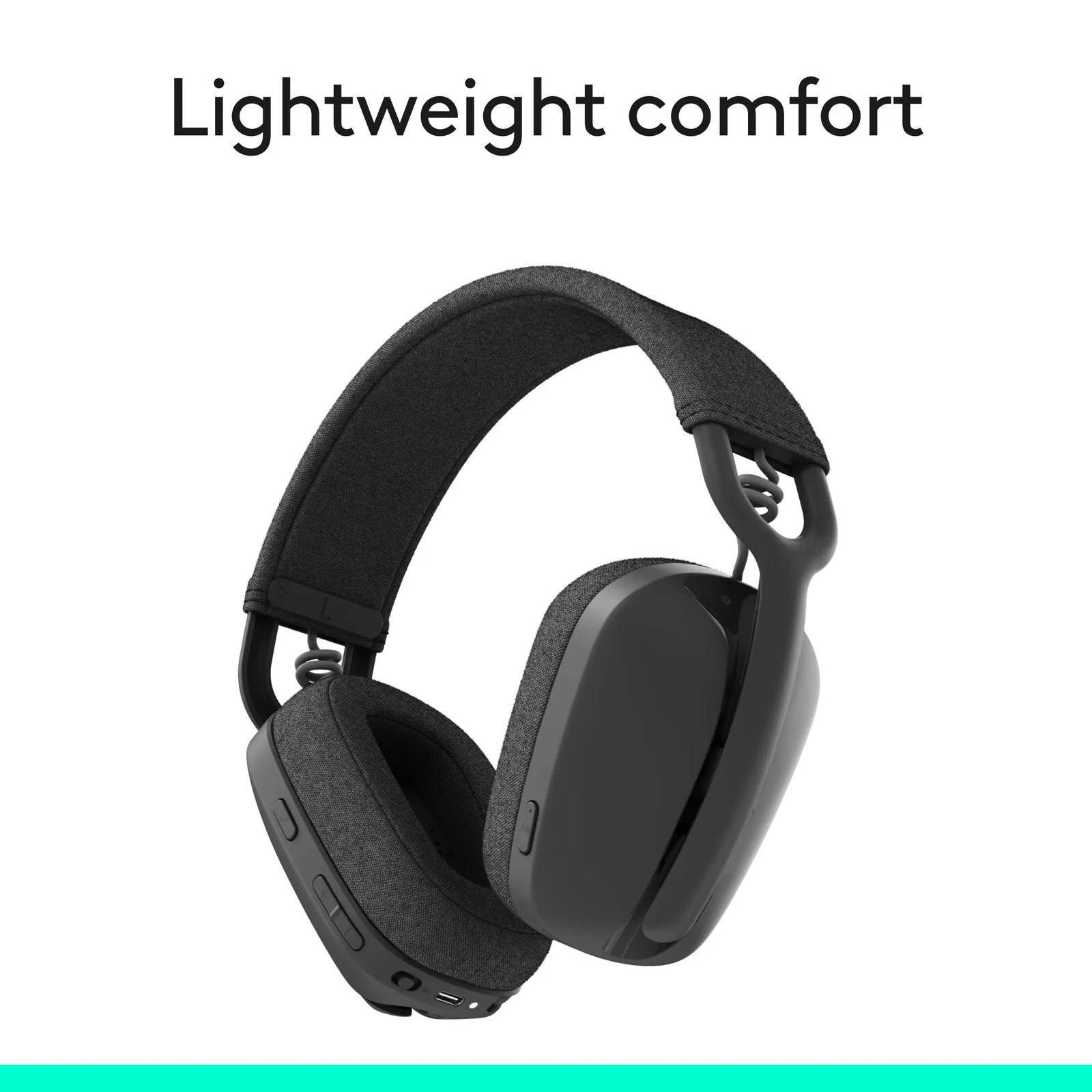 Logitech Zone Vibe 100 Wireless Over Ear Headphones Noise Canceling Mic Graphite