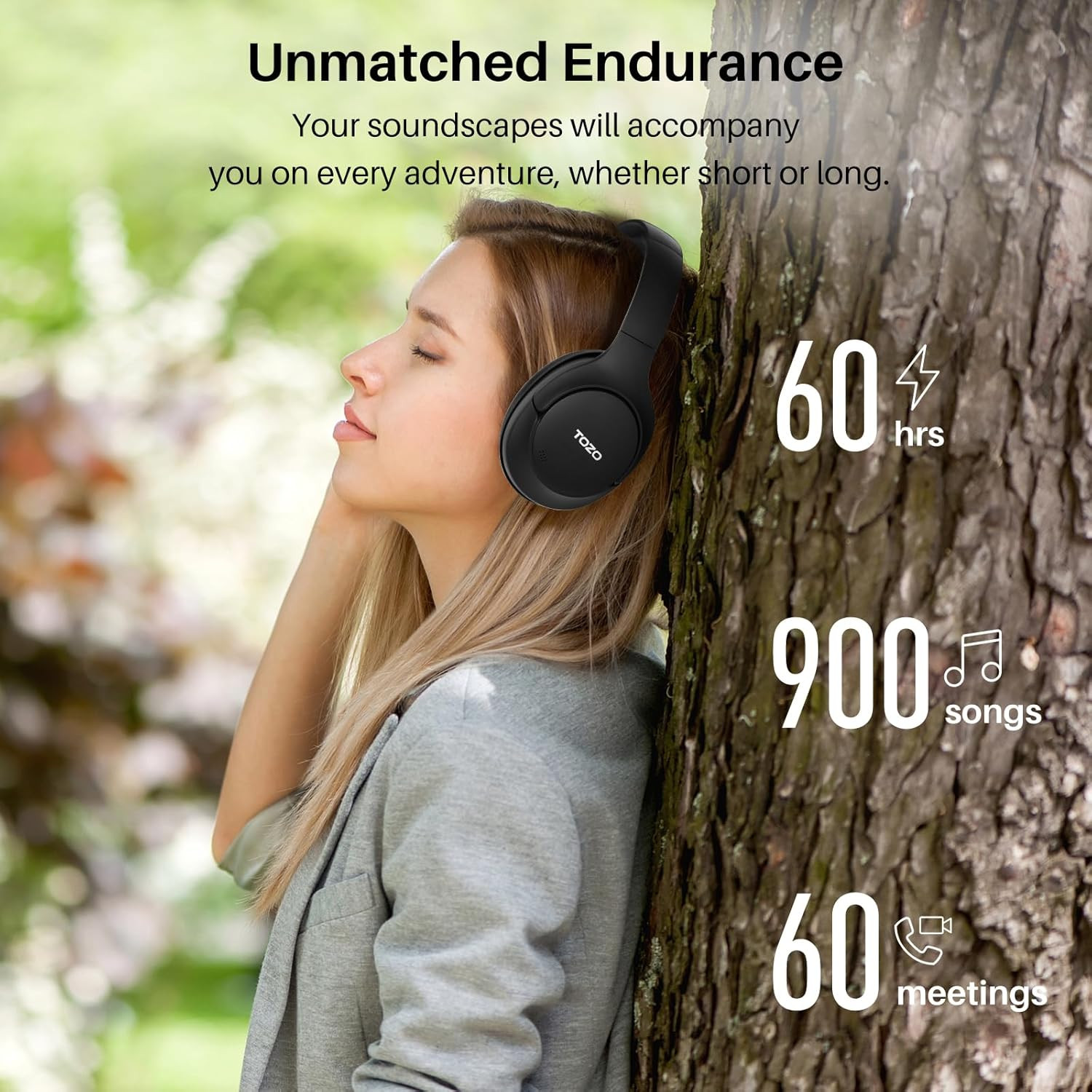 Hybrid Active Noise Cancelling Headphones, Wireless over Ear Bluetooth Headset,
