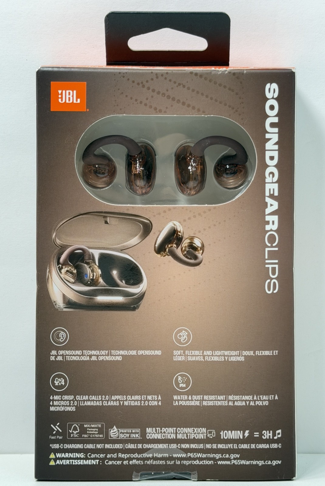 JBL SOUNDGEARCLIPS Open Ear Headphones, Bluetooth, IP54, 32 HR Battery Life