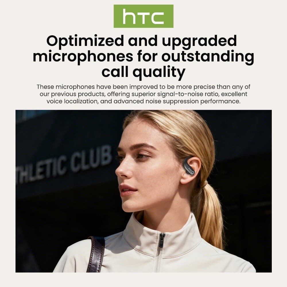 HTC NE61 Earphone Bluetooth HiFi Sound Multifunctional Screen Headset Orange