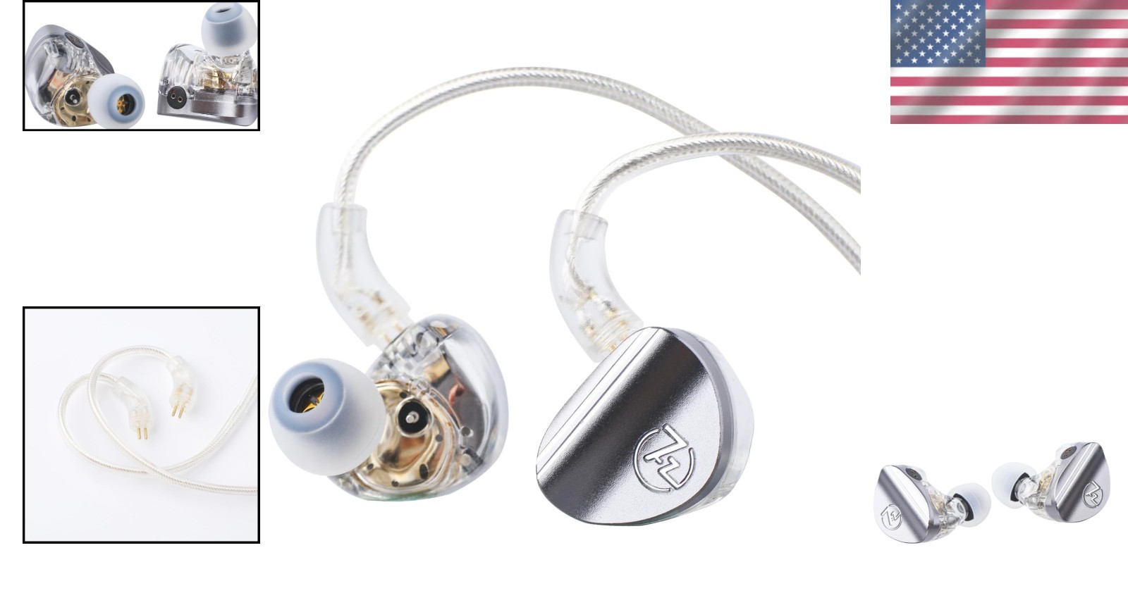 SONUS Audiophile In-Ear Monitors, 10-20kHz Freq Response, Aluminum Cavity Grey