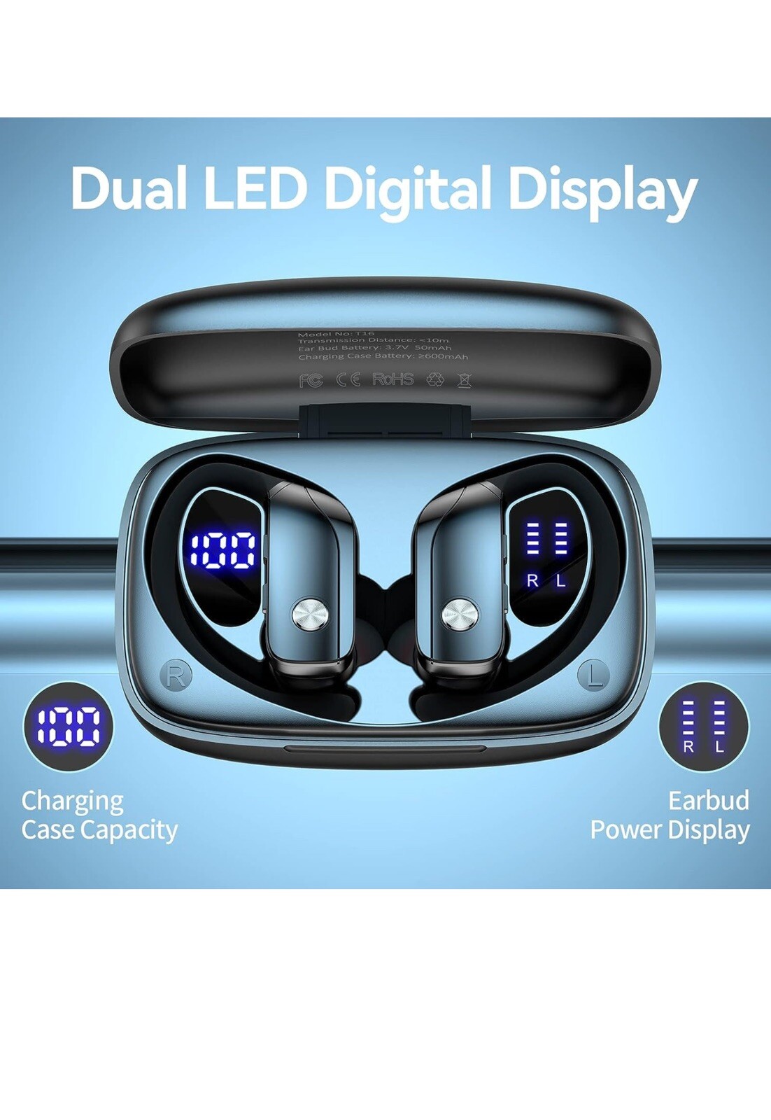 Wireless Over-Ear Earbuds Bluetooth Workout Headphones for Samsung Galaxy A30s