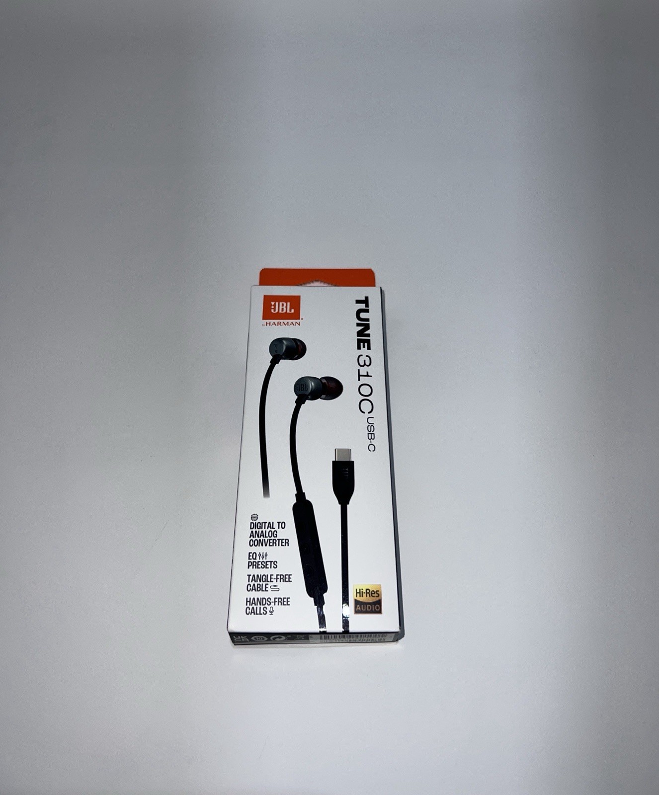 JBL Tune 310C Wired USB-C In-Ear Headphones, Black