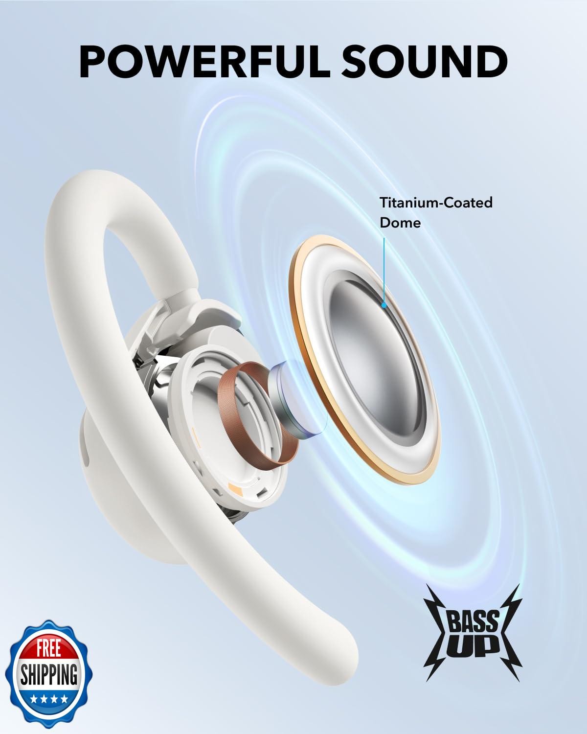 Soundcore V20i by Anker Open-Ear Headphones, Adjustable Ear Hooks