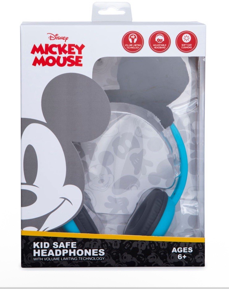 New 2pc Disney Mickey Mouse Headphones With Ears & Large Capacity Backpack