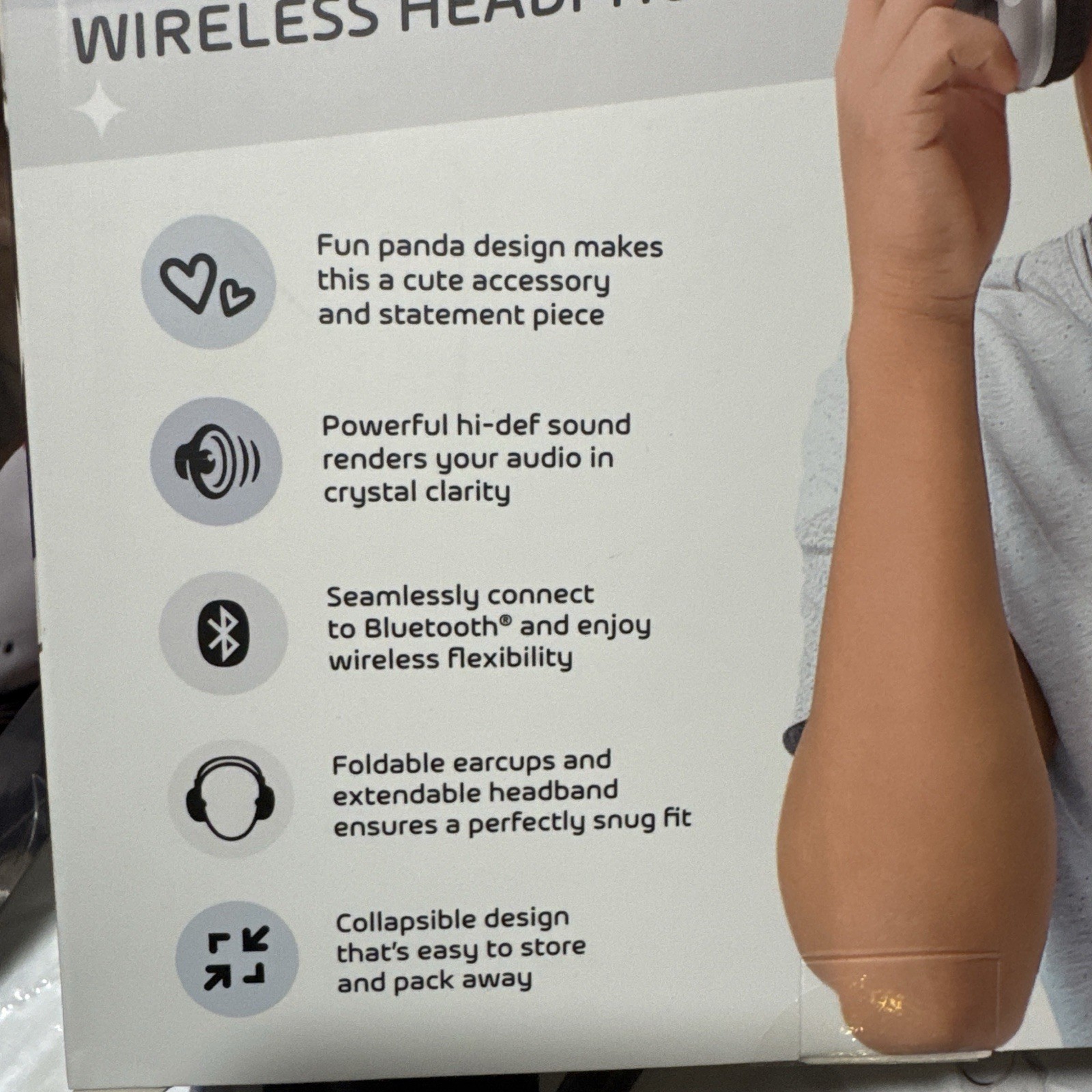The Item Shown Is The Art+Sound LED Light Up Panda Wireless Headphones. New NIB