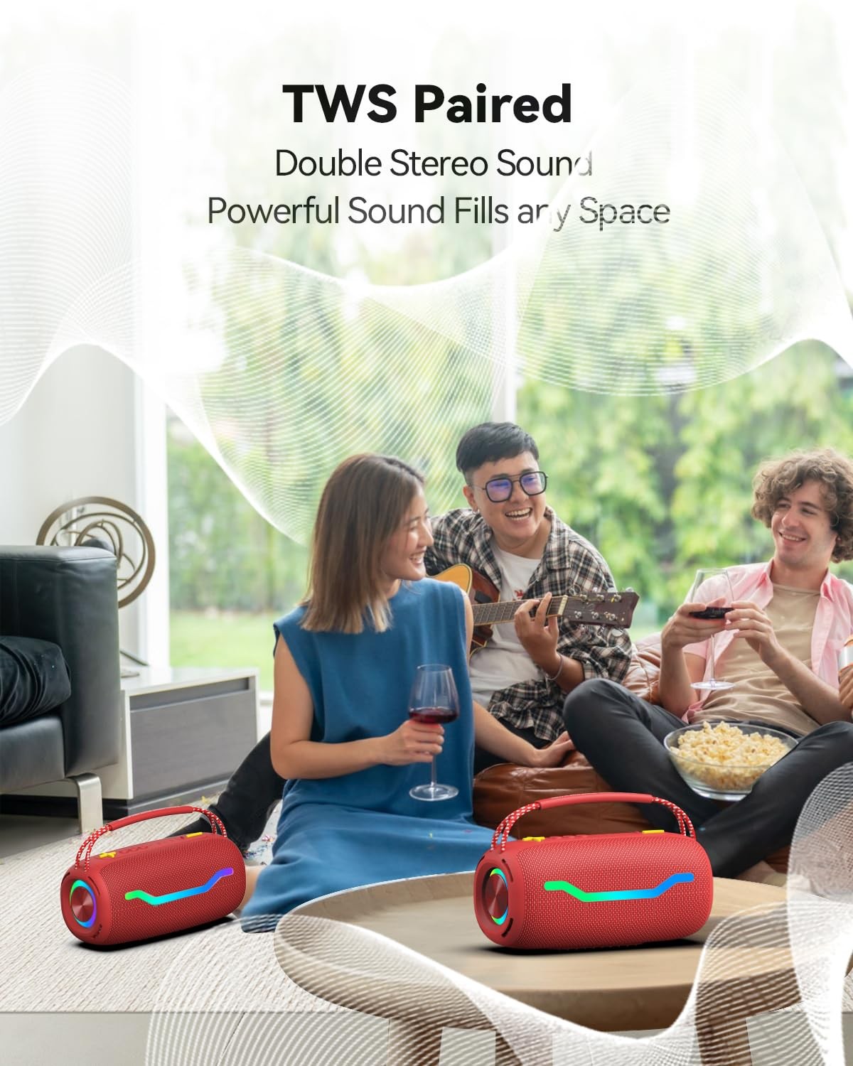 Portable Bluetooth Speaker with Light, Waterproof Karaoke Machine for Adults …