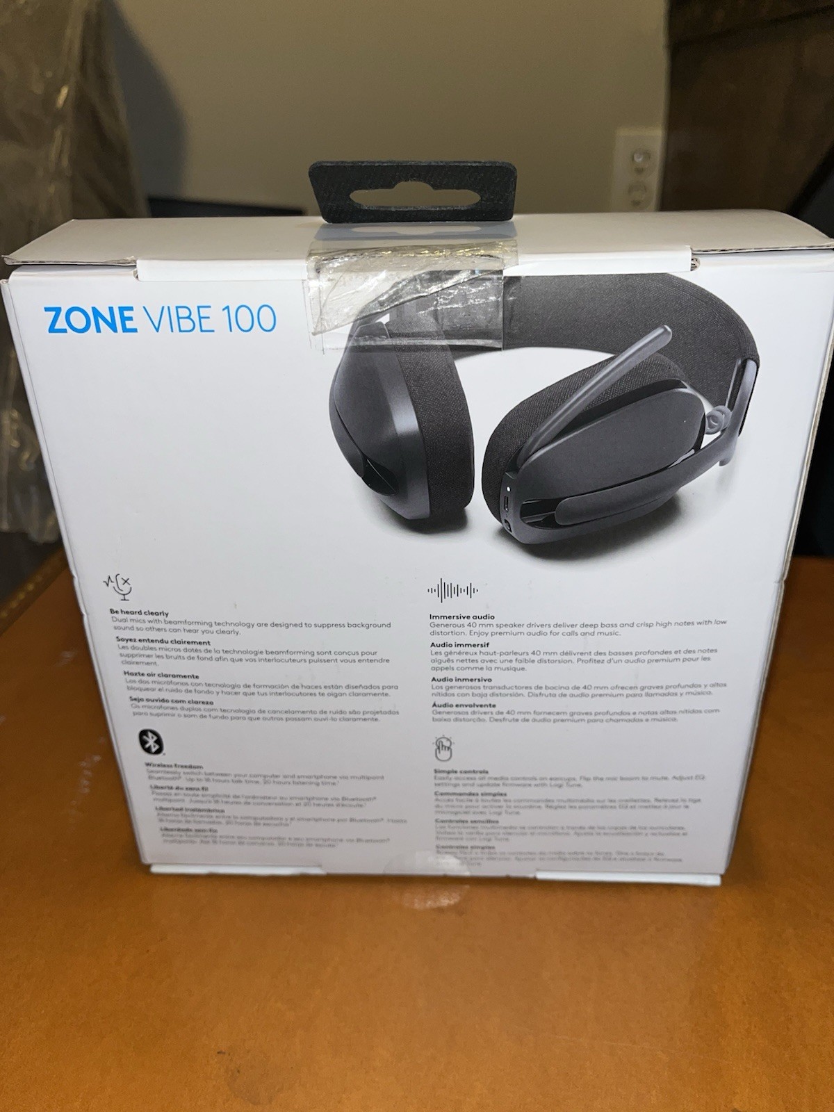 Logitech Zone Vibe 100 Wireless Bluetooth Noise Canceling Headphones Black