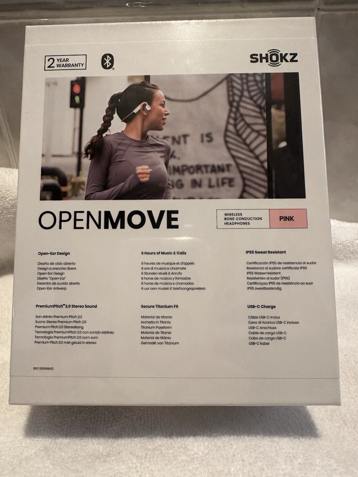 Shokz Wireless Headphones Open Move Pink Bone Conduction Brand New