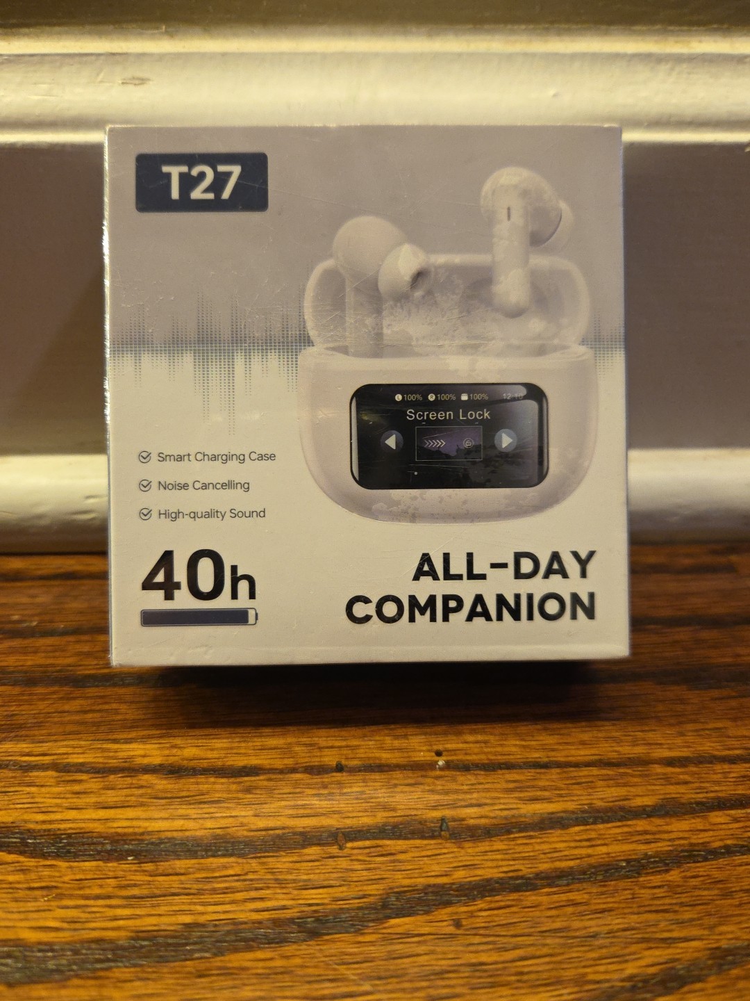 T27 Purple Wireless Earbuds With Charging Case: NEW (FREE SHIPPING)