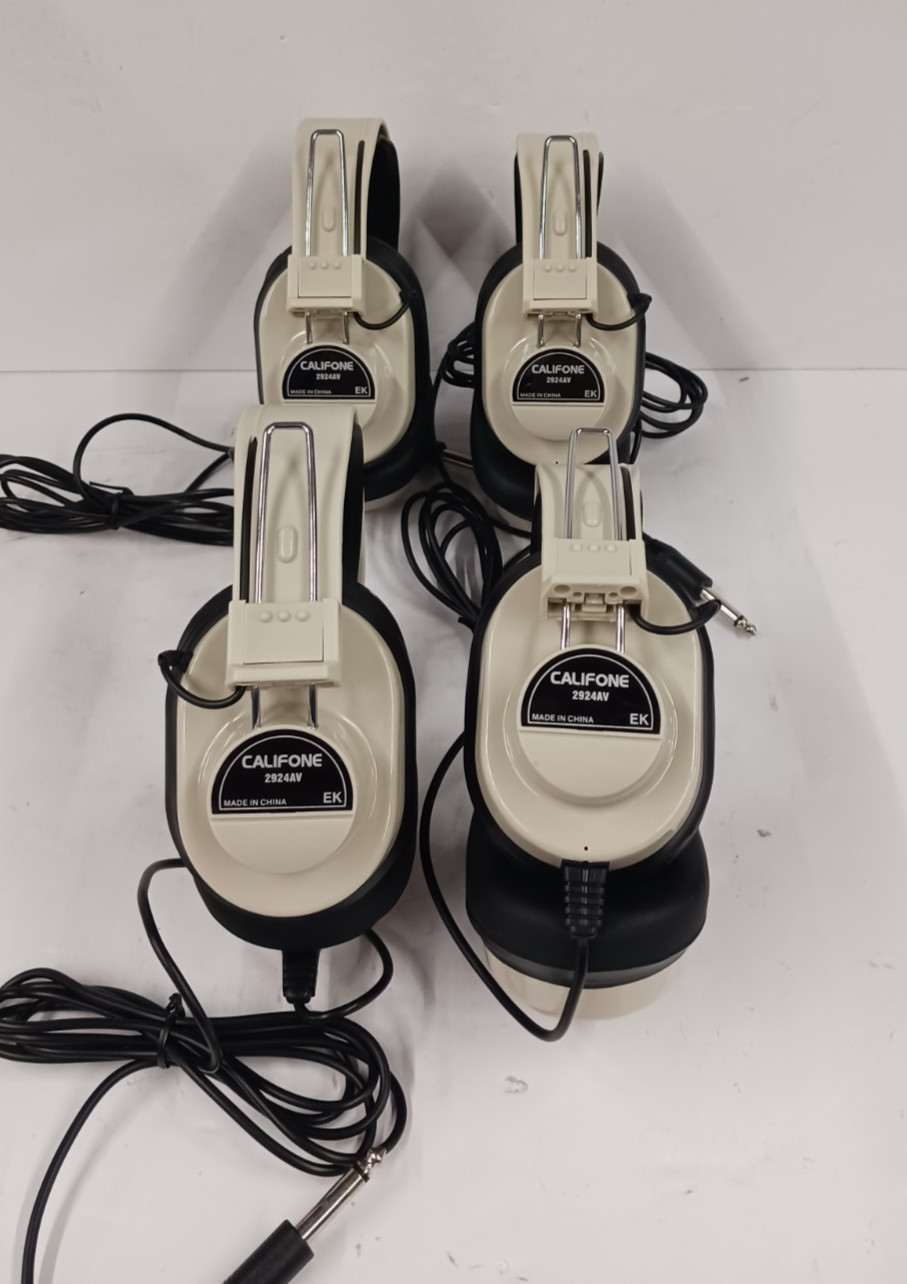 Califone 2924AV-PS Headphones 6ft cord New in Bag Lot Of 4