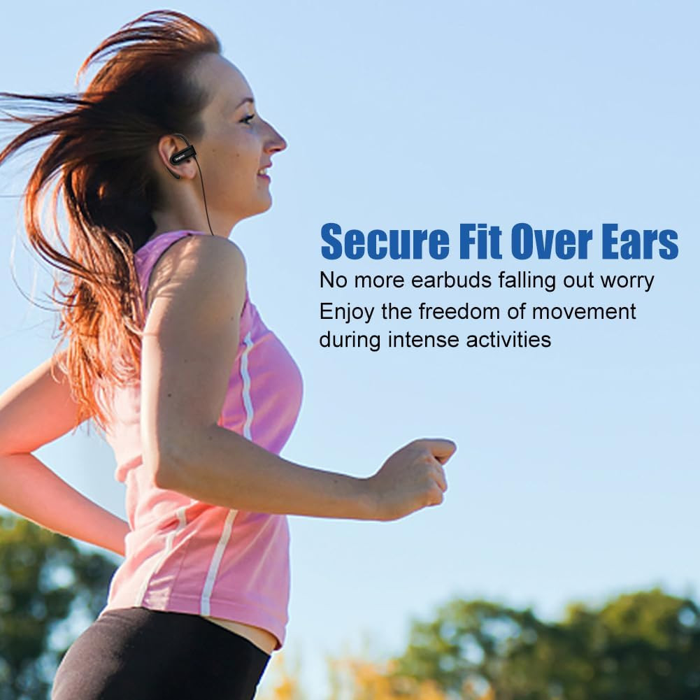 Wired over the Ear Earbuds with Microphone Volume Control Ear Hook and Case, Swe