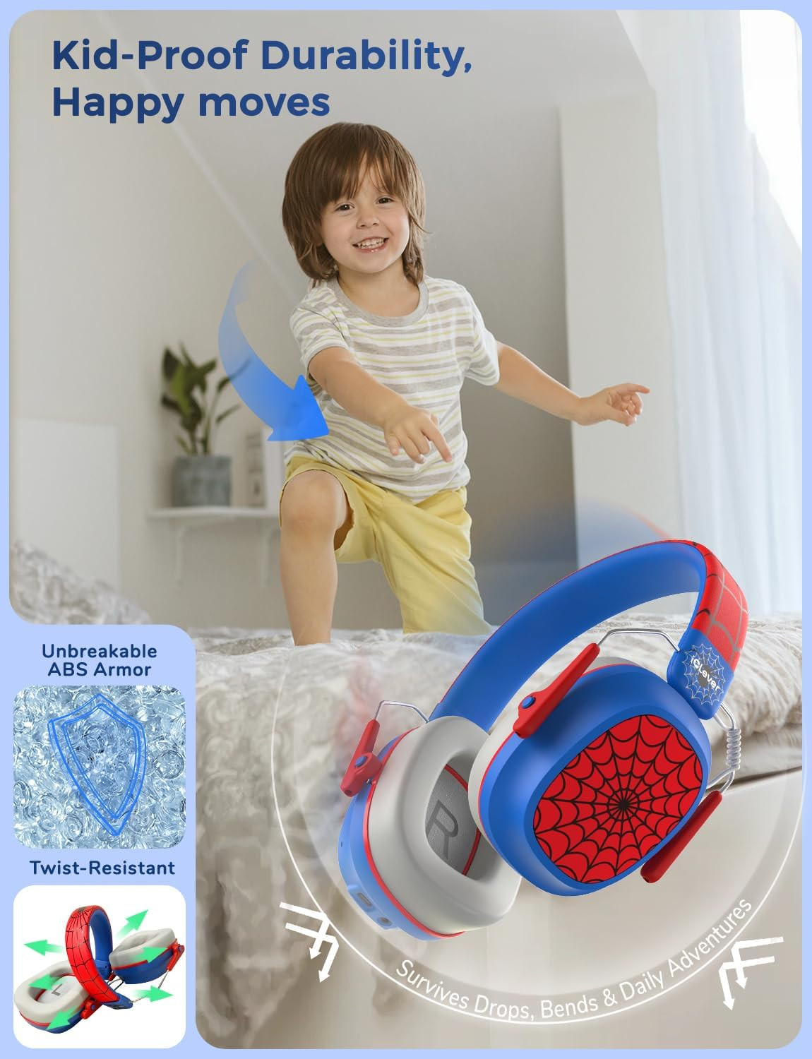 Iclever Noise Cancelling Headphones for Kids Adults, Bluetooth Ear Protection