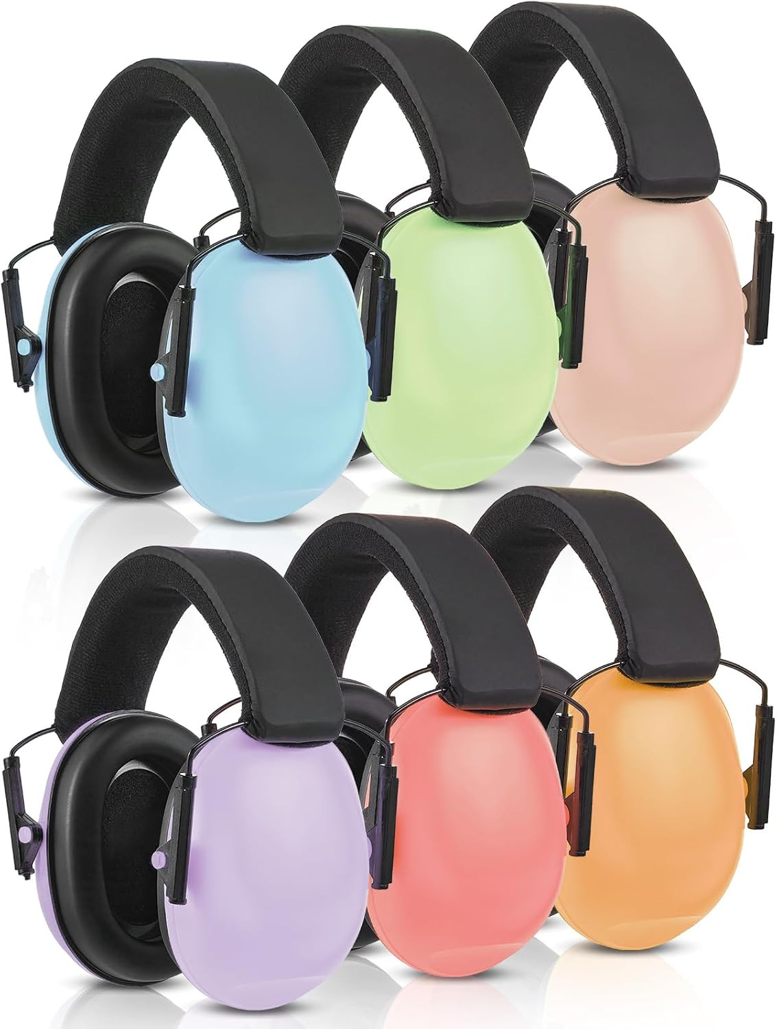 6 Pcs Noise Cancelling Headphones Kids Adult Ear Muffs Bulk, Ear Protection 27Db