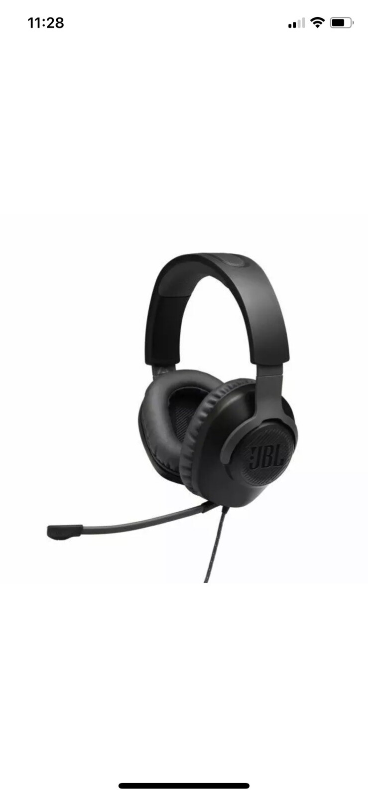 JBL Quantum 100 Wired Over-Ear Gaming Headphones – Black
