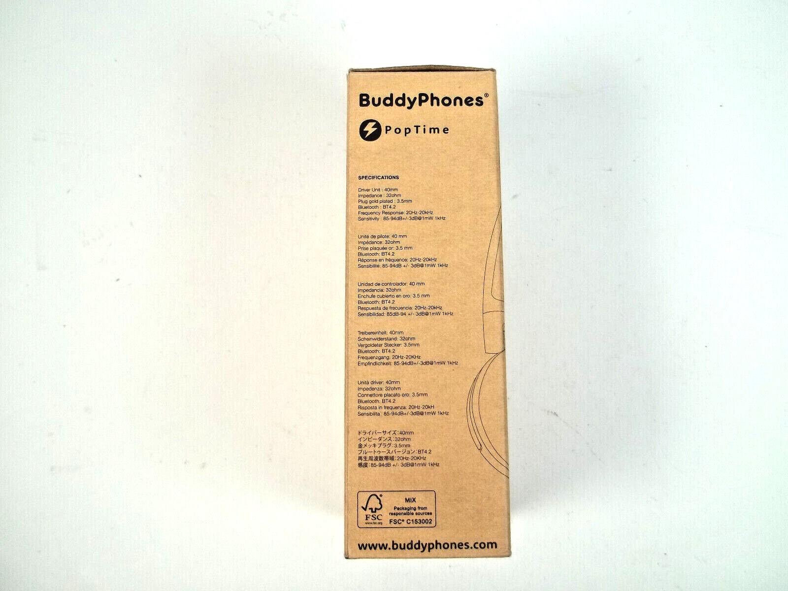 BuddyPhones PopTime Wireless Headphones – Purple for Kids