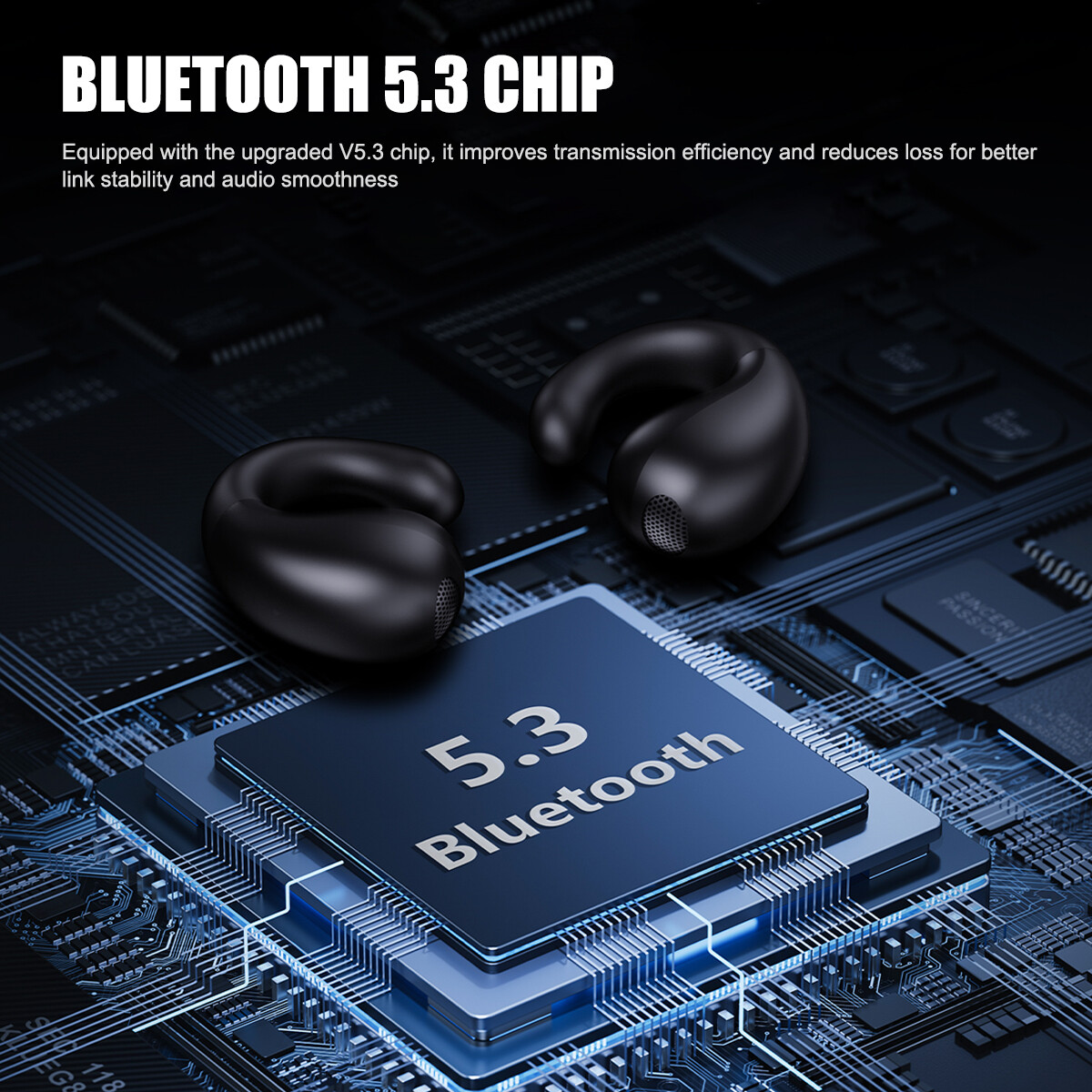 2023! Bluetooth v5.3 Wireless Earbuds Ear Clip Headphones Sport Open-Ear Headset