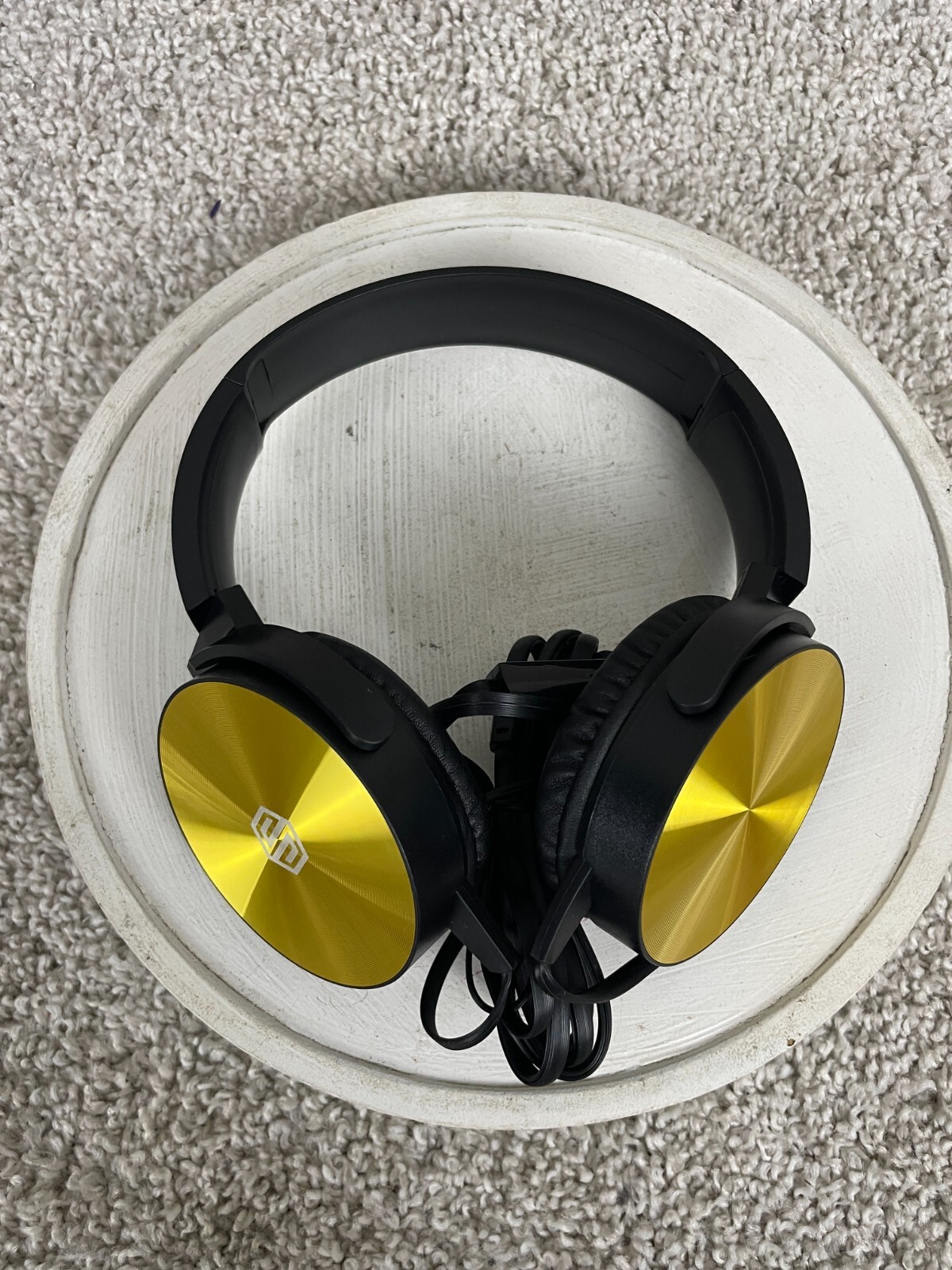 Sonitum Smartphone Headphones Wired Stereo 7″x6″ Black Yellow Tested/Works