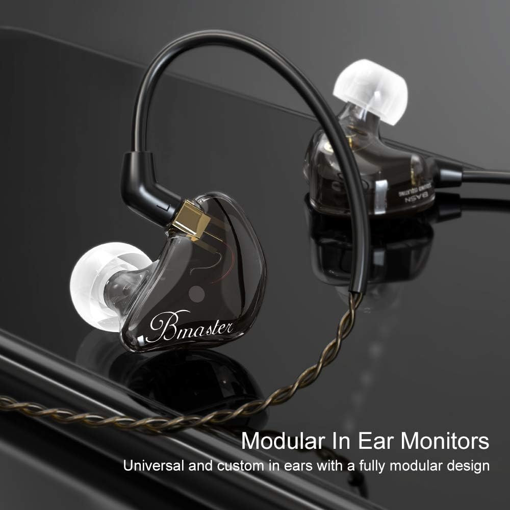 Triple Driver in Ear Monitors Bmaster In-Ear Headphones with Silver-Plated MMCX