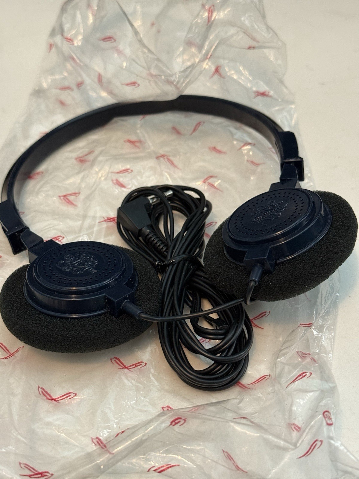 VINTAGE 1980S BRITISH AIRWAYS HEADPHONES JACK 3.5 INCH