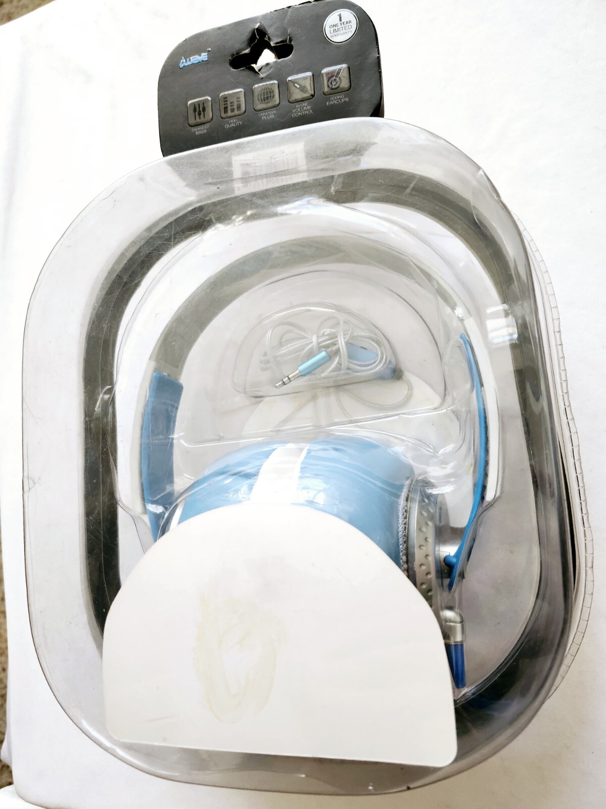 Blue White Iwave Utopia Stereo On-Ear Corded Multidevice Headphones