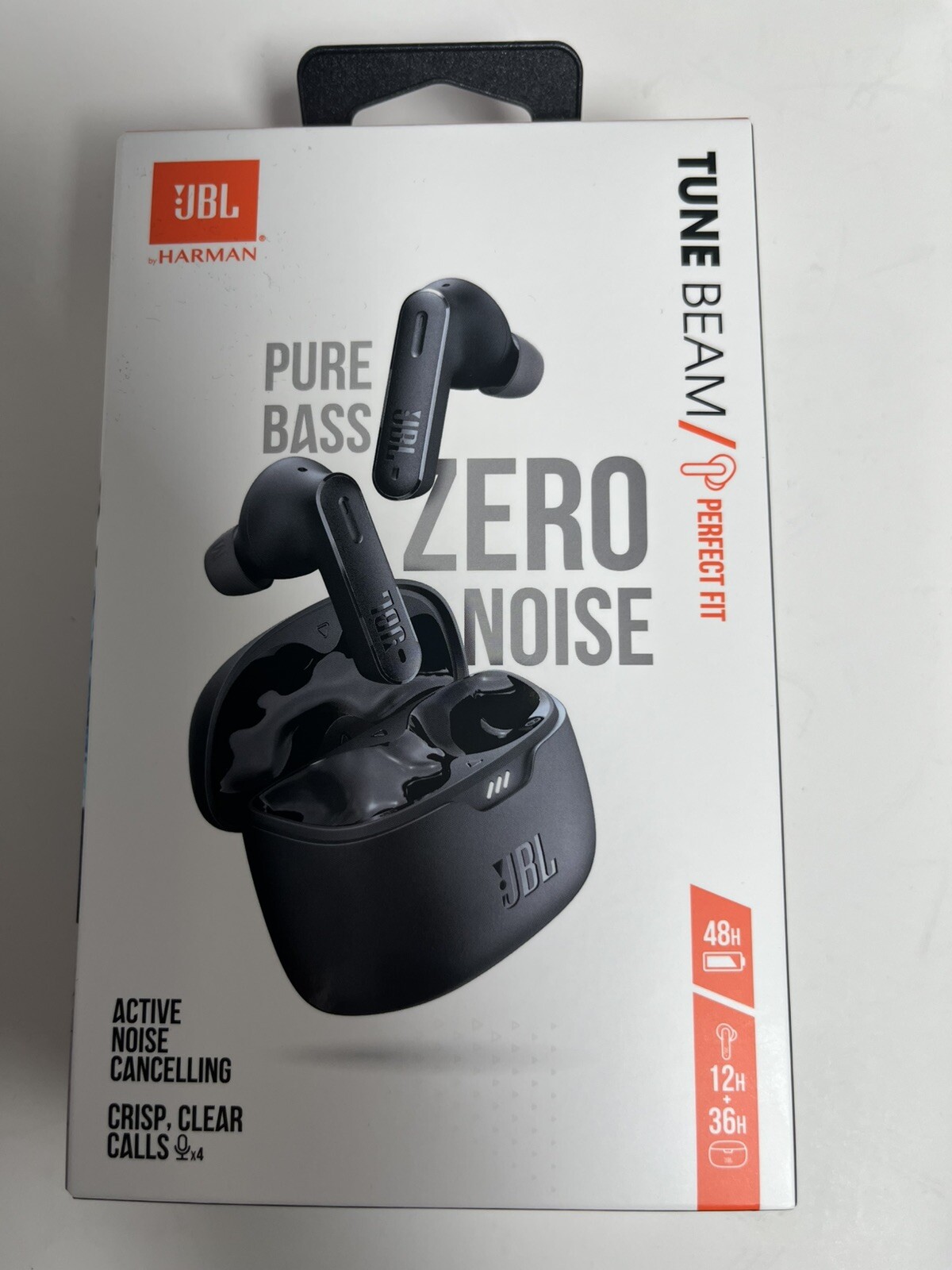 JBL by Harman Tune Beam Earbuds Black Pure Bass Headphones New