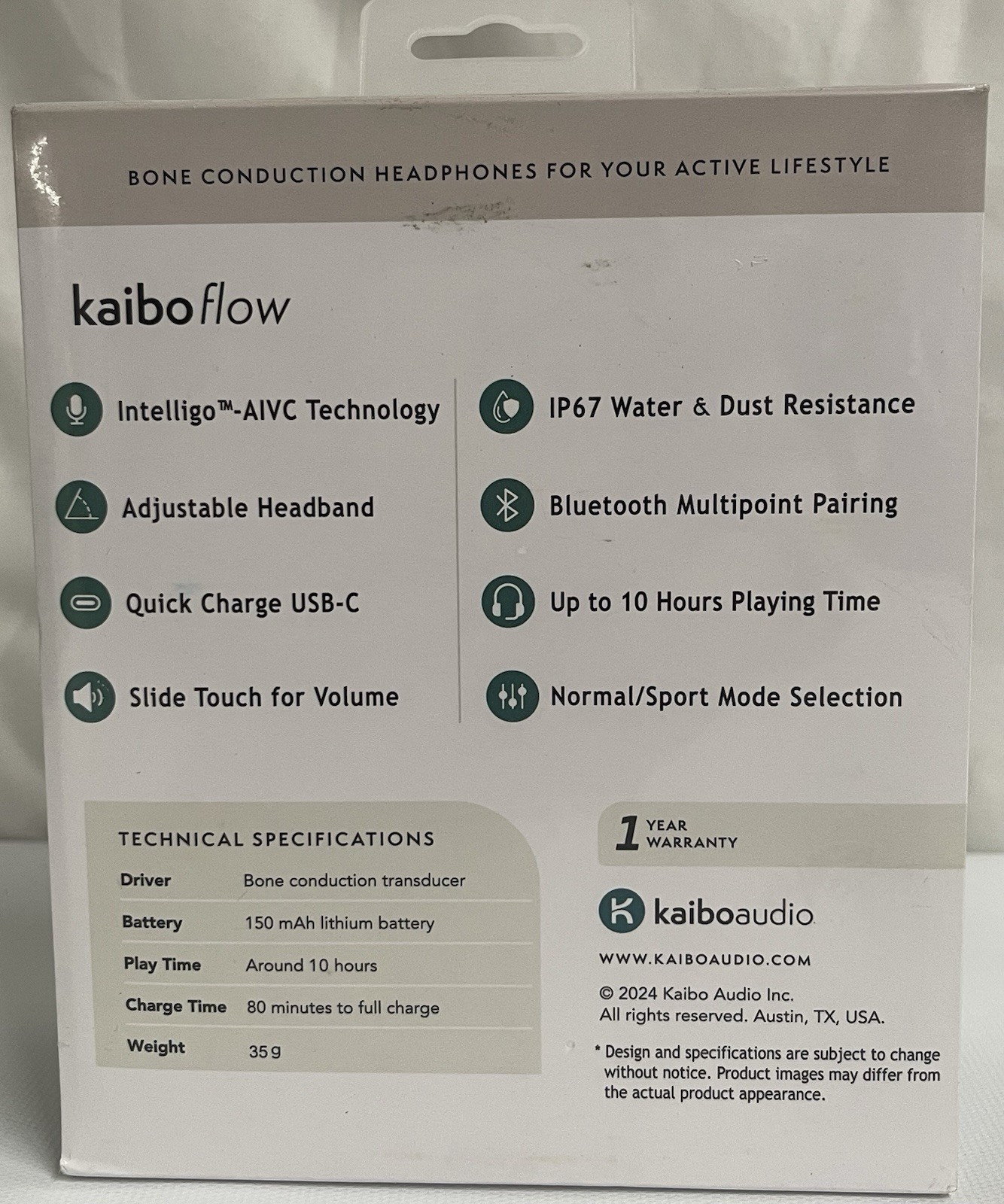 Kaibo Flow – Bone Conduction Headphones with Noise-Cancelling Mic,Waterproof .A2