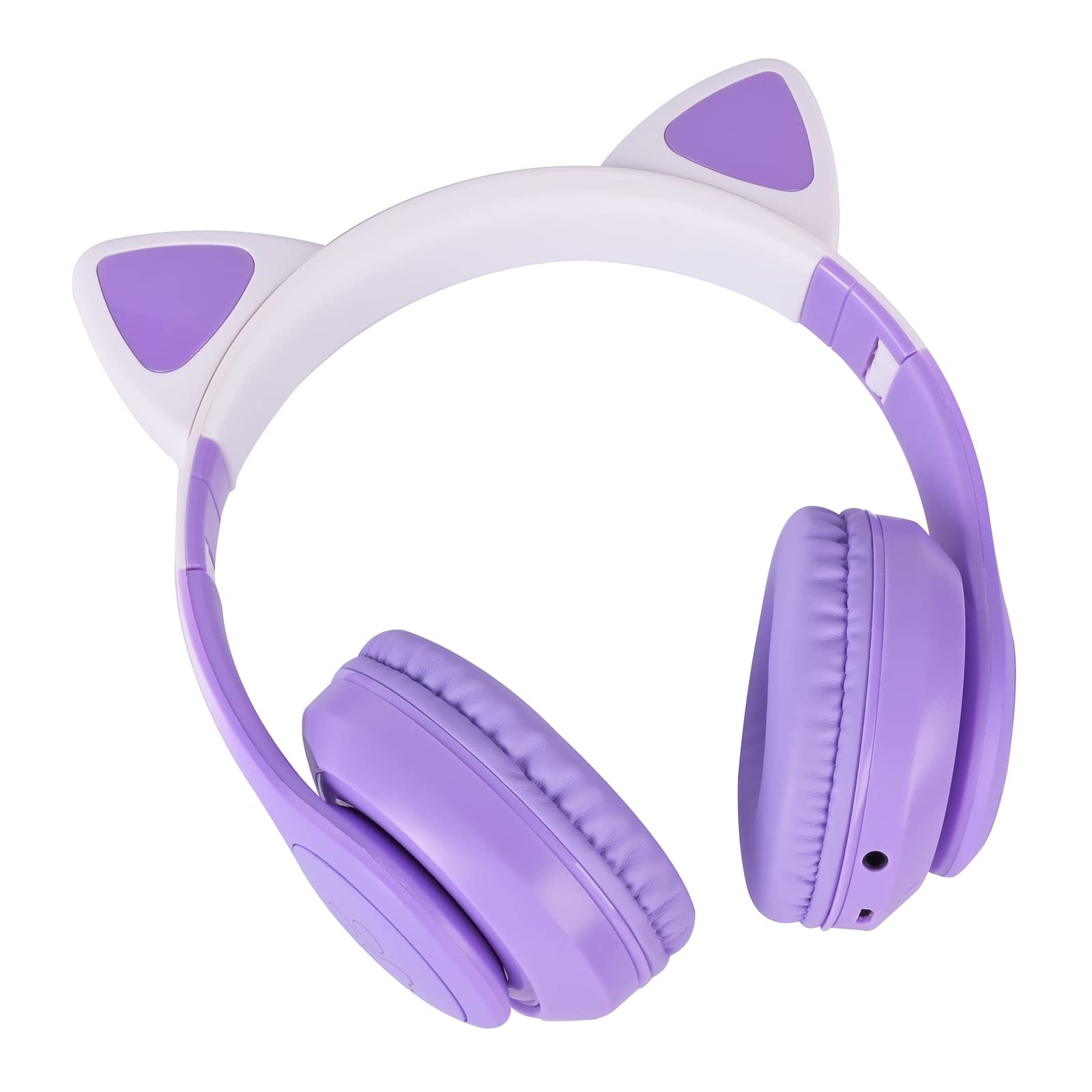 Cat Ear Kids Bluetooth Headphones, LED Light, Wireless/Wired, Mic, School/Travel