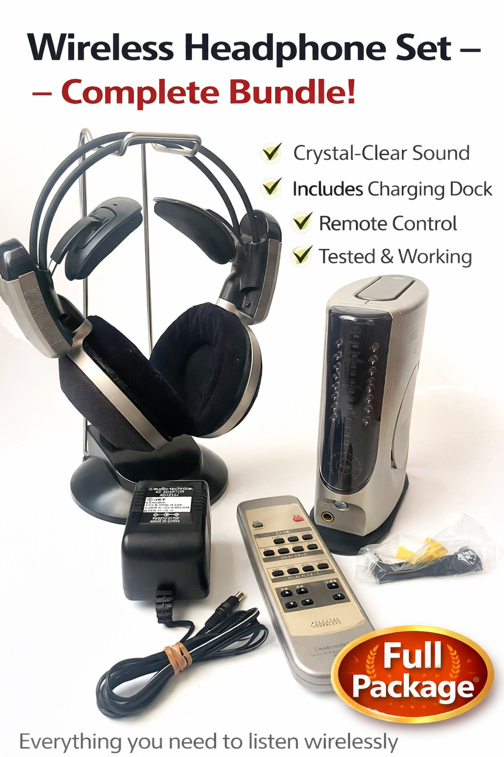 Audio-Technica ATH-DCL3000 Digital Wireless Headphone System Dolby Japan Used