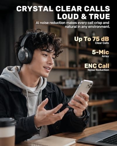 Boean Active Noise Cancelling Headphones, Bluetooth 6.0 Wireless Over Ear Headph
